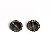 Handmade Floral Round Silver Stud Earrings
