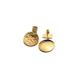 Handcrafted Textured Earrings- Gold Plated, Foldable