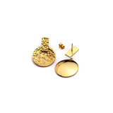 Handcrafted Textured Earrings- Gold Plated, Foldable
