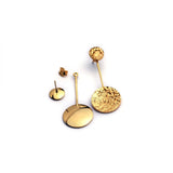 Handcrafted Textured Hanging Long Bar Gold-Plated Earrings