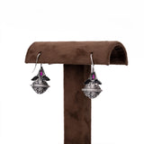 Kalash Earrings in Silver with Pink Stone