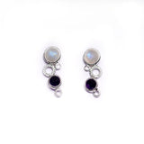 Rainbow Moonstone Earrings | Amethyst
