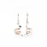 Silver Pearl Strip Earring | White Pearl