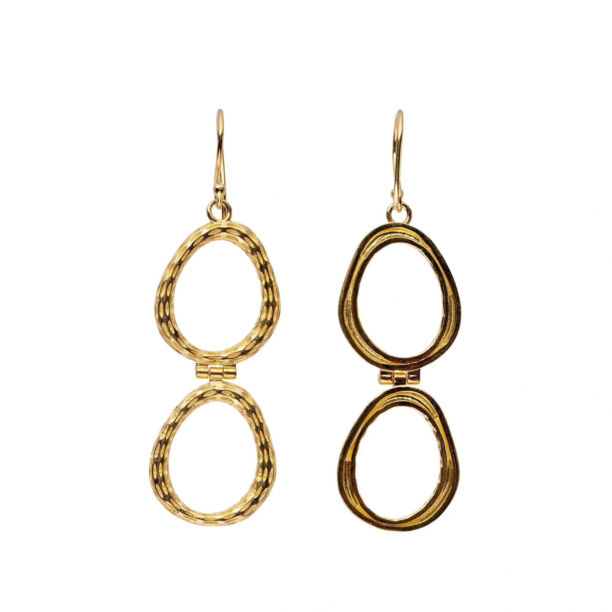 Double Loop Texture Earring | Silver