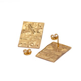Handcrafted Square Textured Earrings
