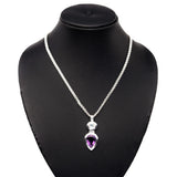 Natural Gemstone Ovel Drop Pandel - Amethyst