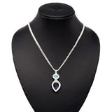 Natural Gemstone Ovel Drop Pandel - Amethyst