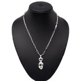 Natural Gemstone Ovel Drop Pandel - Amethyst