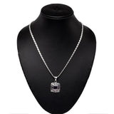 Hand-Forged Silver Pendant with Faceted Natural Stone and Three-Tone Plating