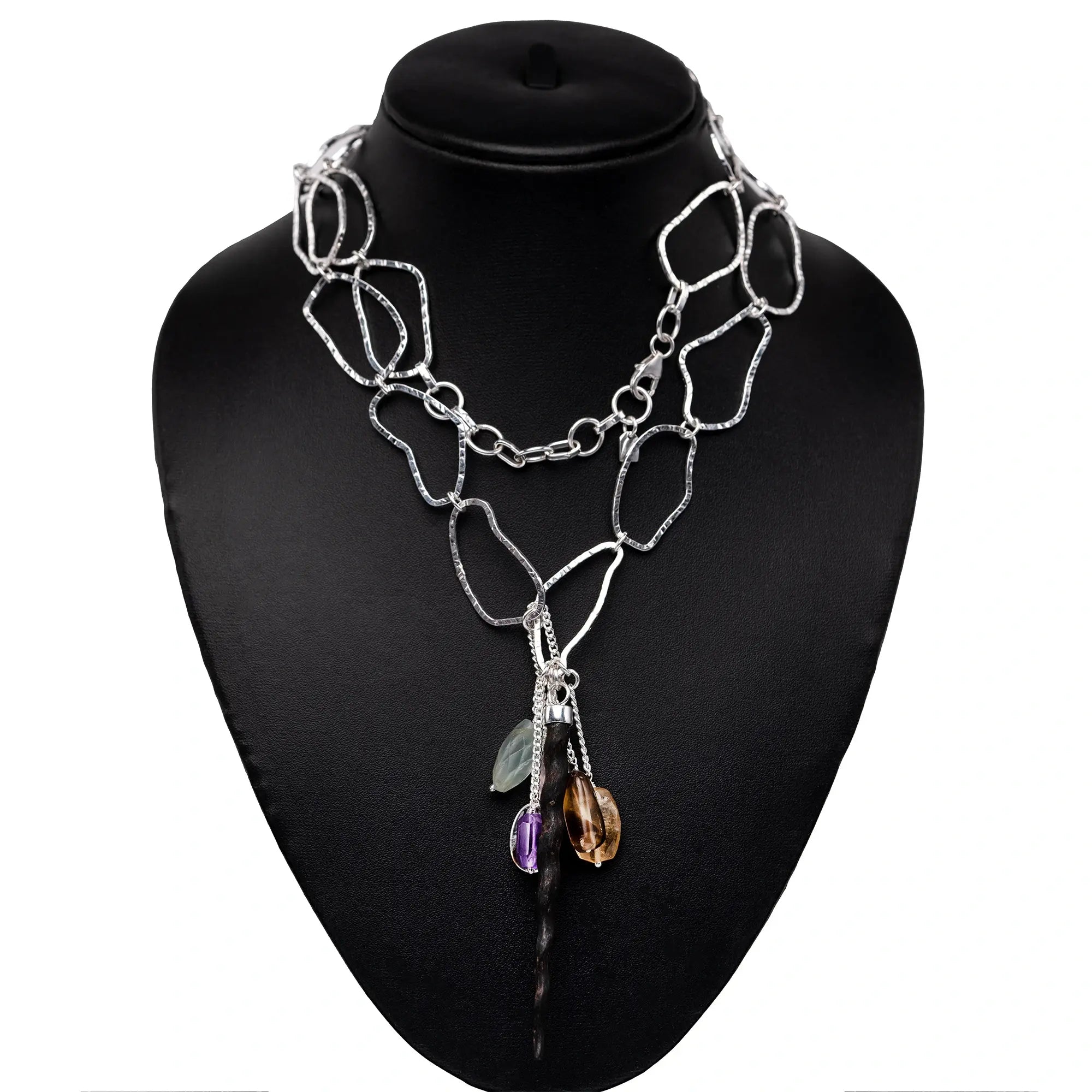 Multi Genstone Long Neckless