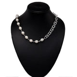 Freshwater Pearl Necklace with Silver Chain