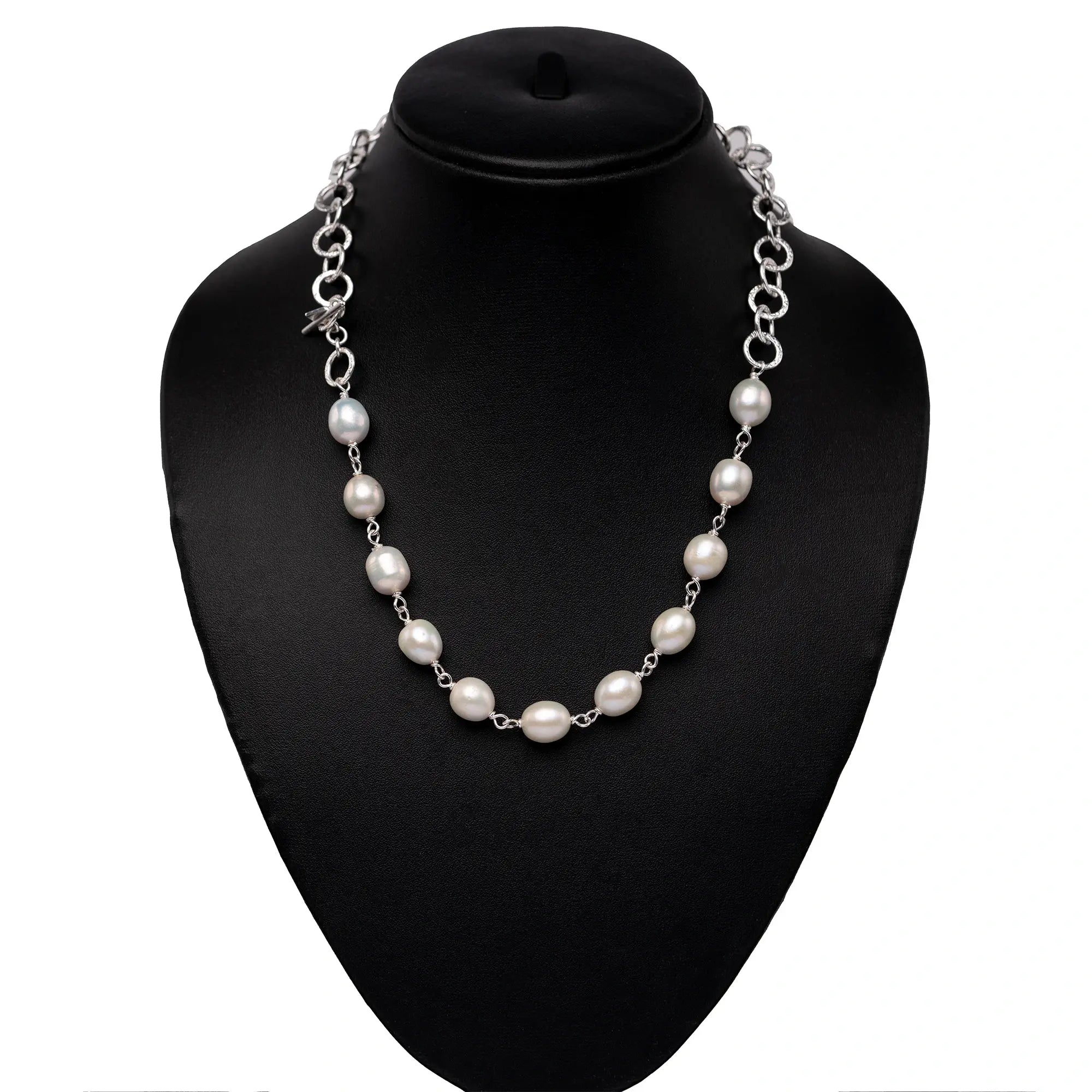 Freshwater Pearl Necklace with Silver Chain