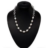 Freshwater Pearl Necklace with Silver Chain
