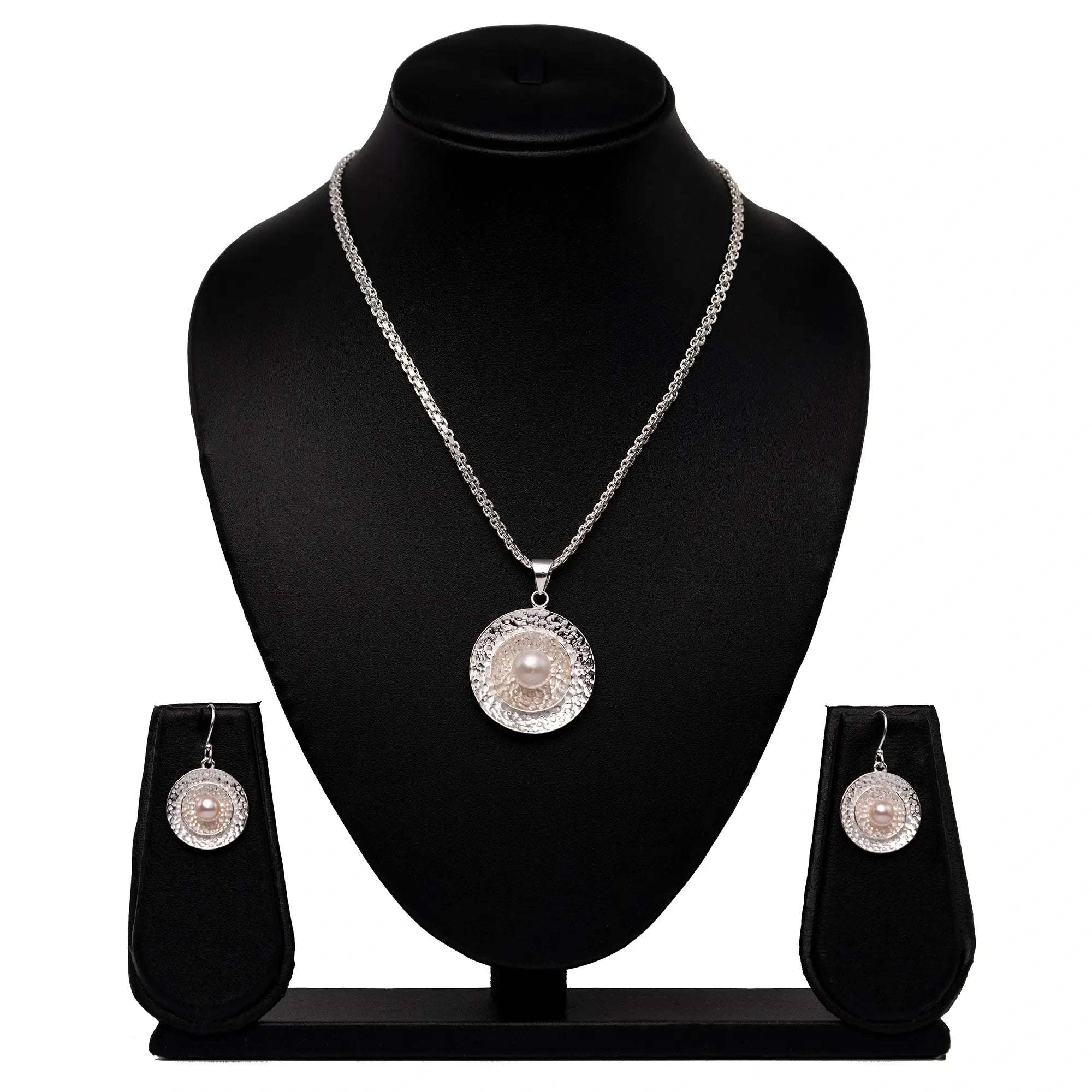 Freshwater Pandel Earring Set with White Pearl