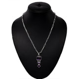 Rectangle Hanging Pendant with Natural Stone