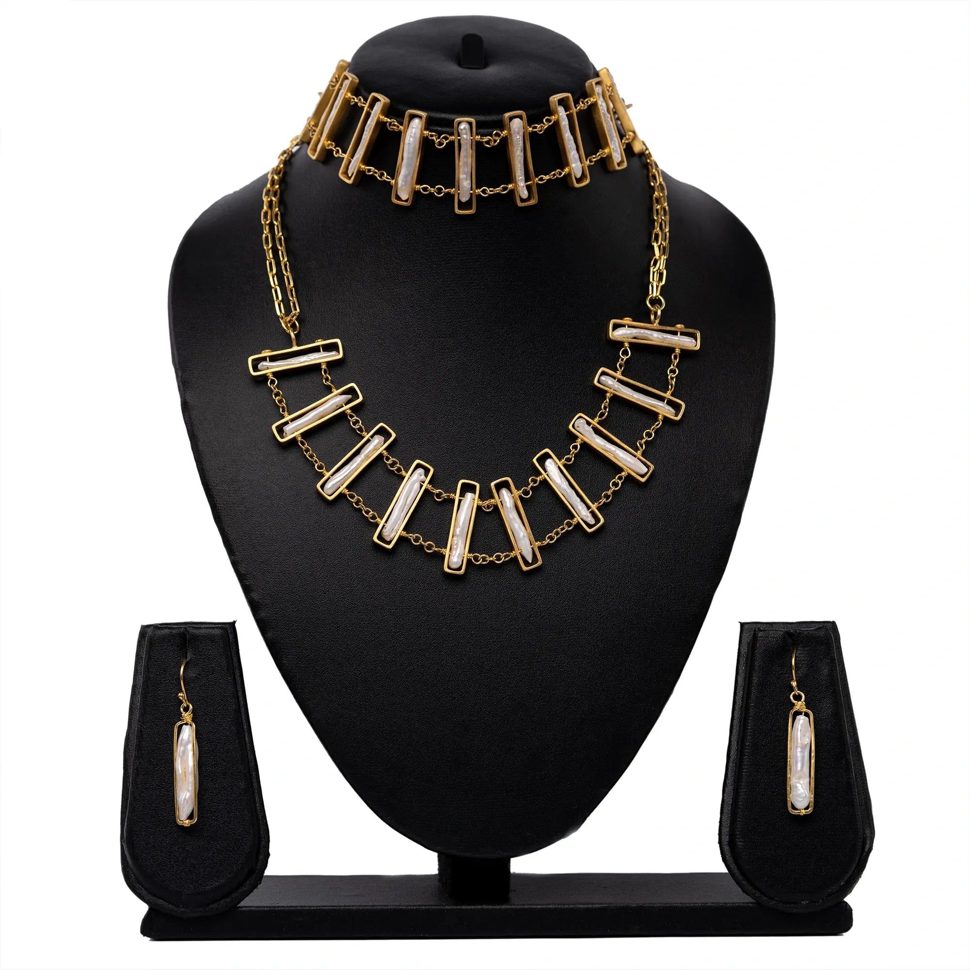 Freshwater Pearl Necklace, Choker and Earring Set