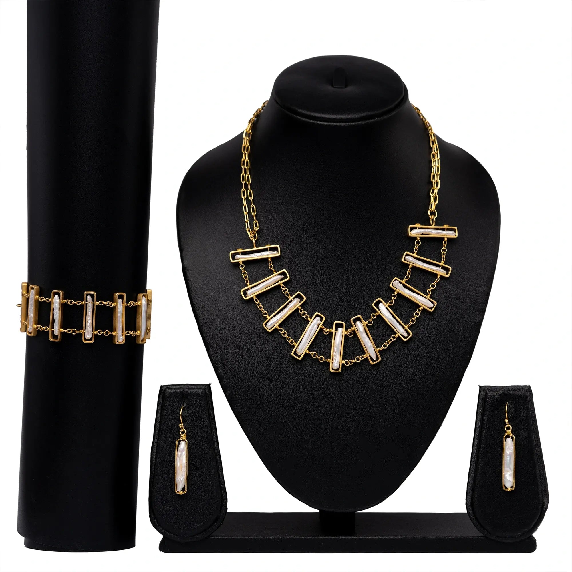 Freshwater Pearl Necklace, Choker and Earring Set