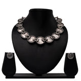 Handstriped Round Necklace Earring Set | Leelankit Special