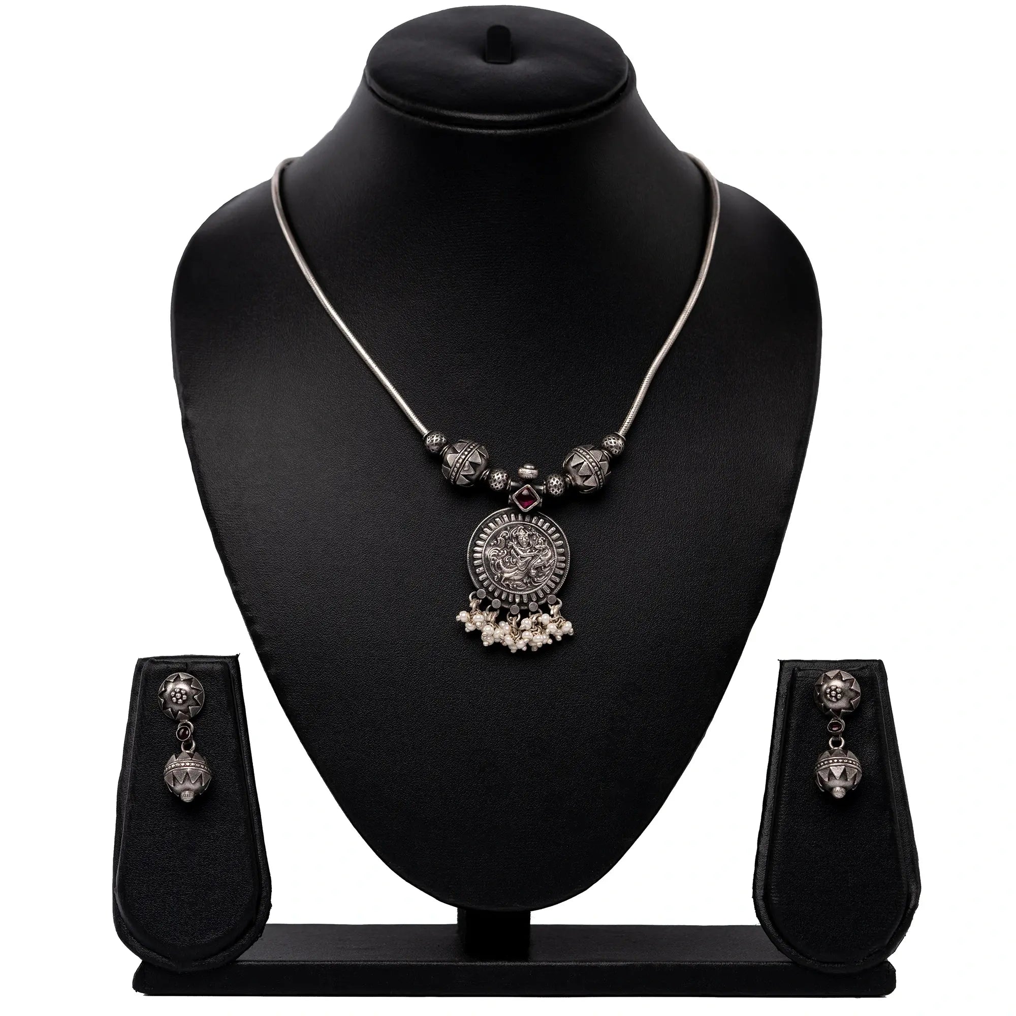 Temple Necklace Earring Set