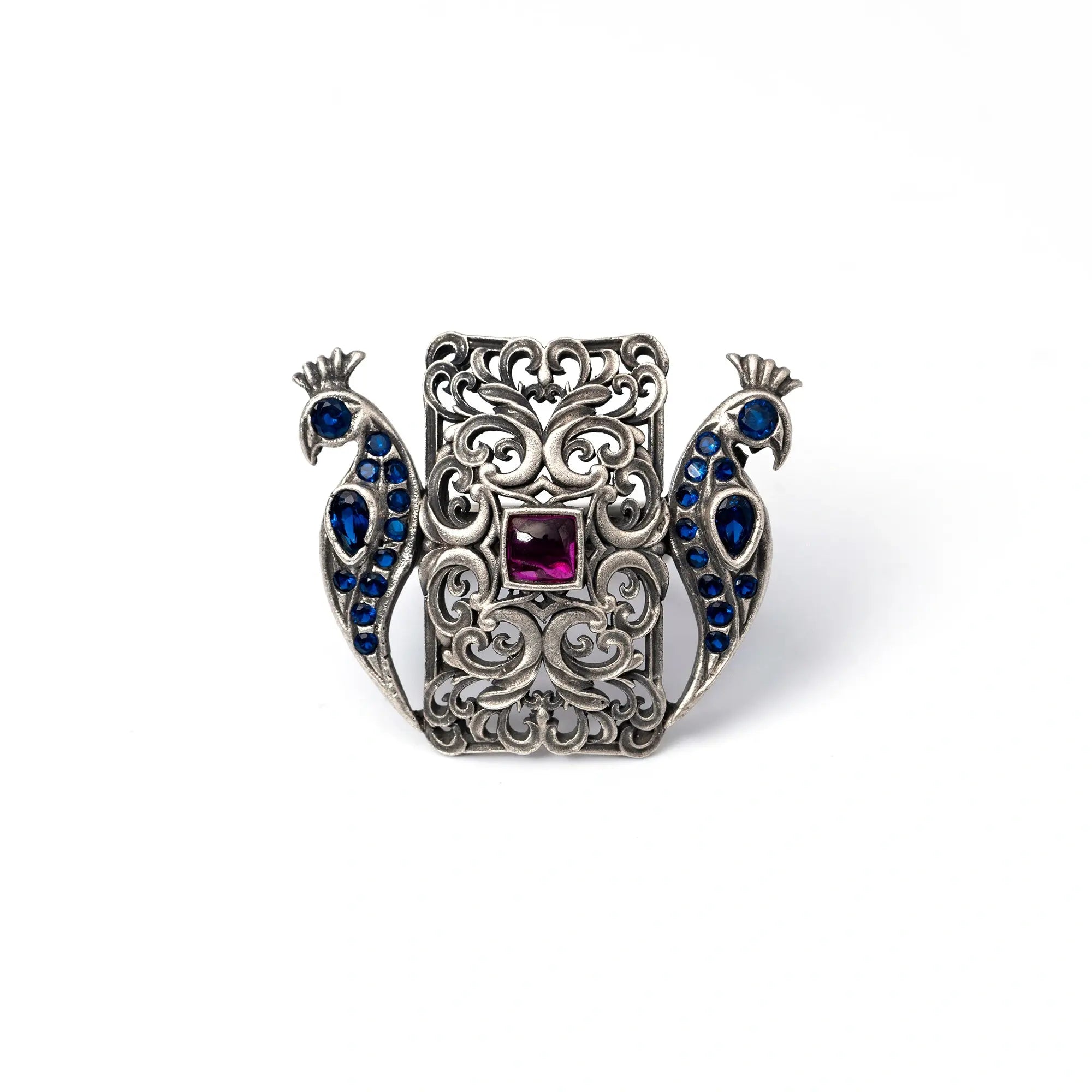 Adjustable Vintage Peacock Cocktail Ring