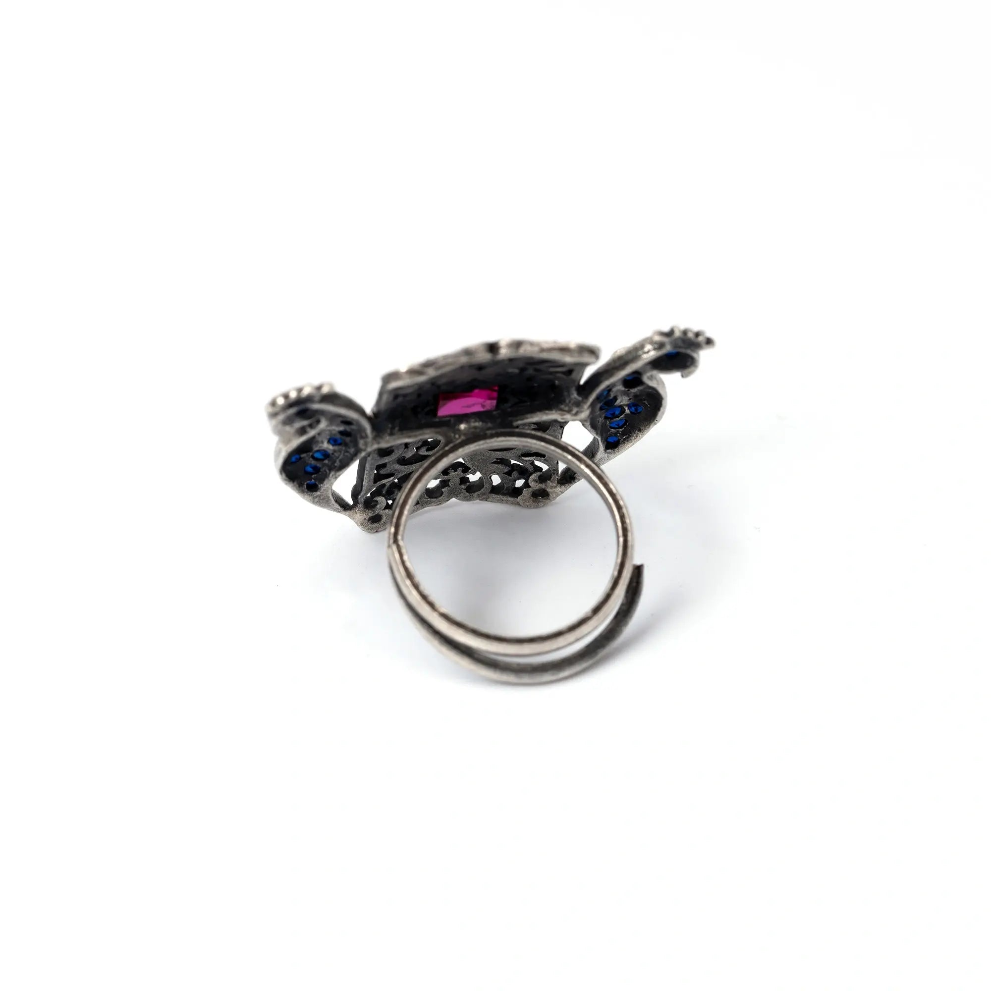 Adjustable Vintage Peacock Cocktail Ring