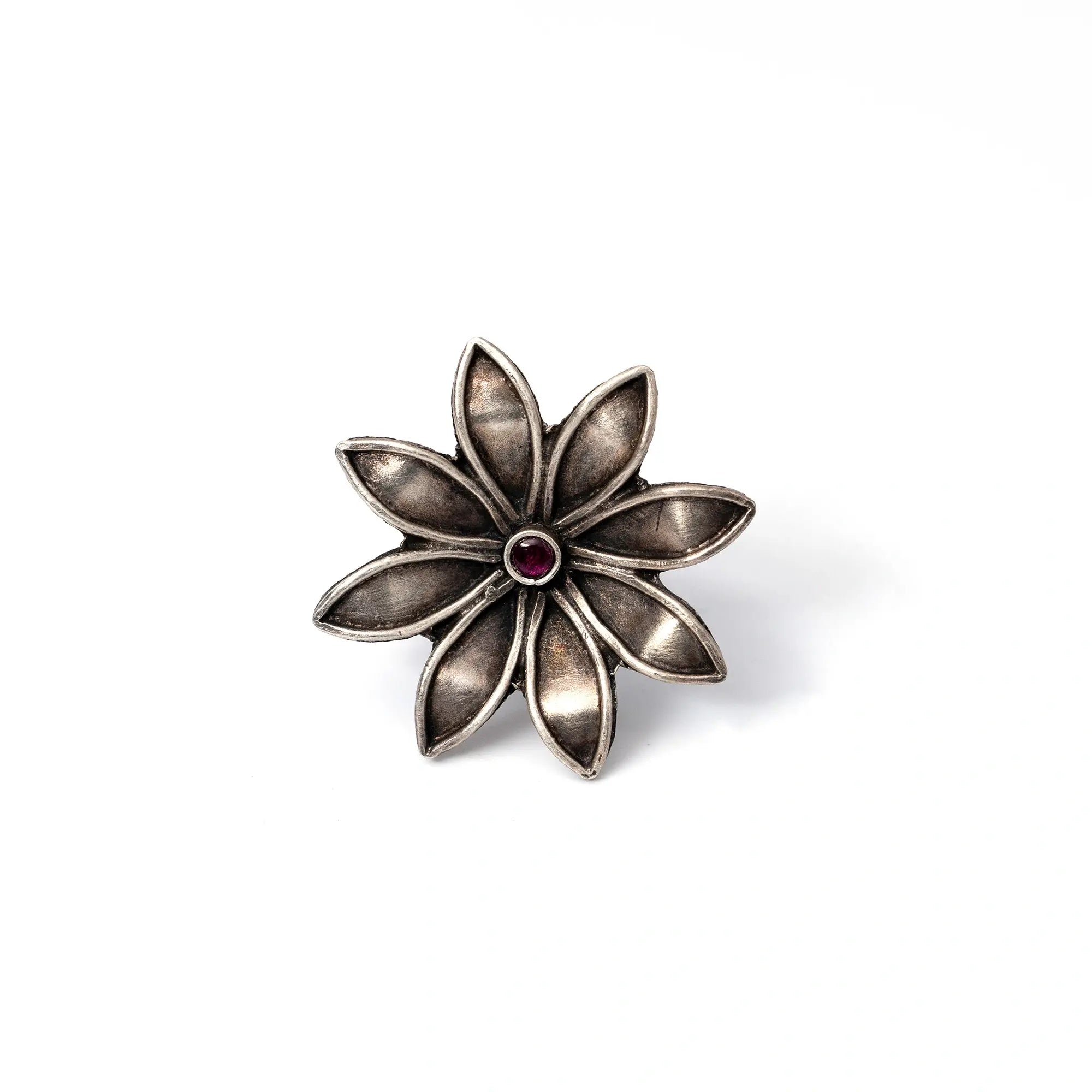 Adjustable Big Floral Ring