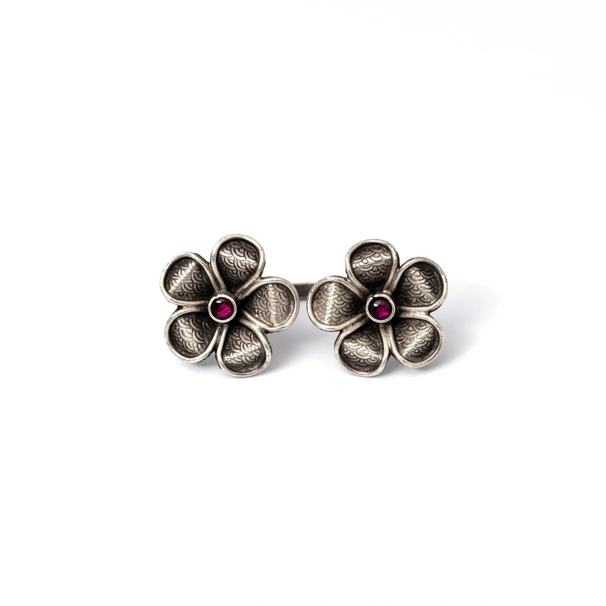 Adjustable Dual Flower Ring