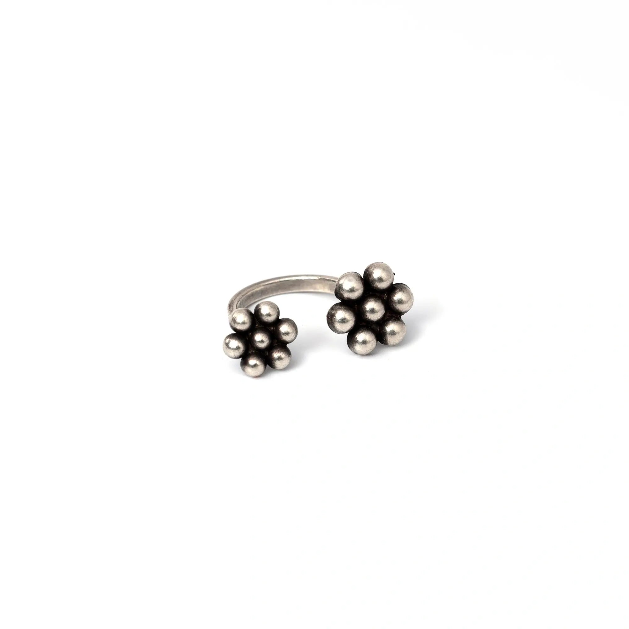 Adjustable Dual Flower Ring