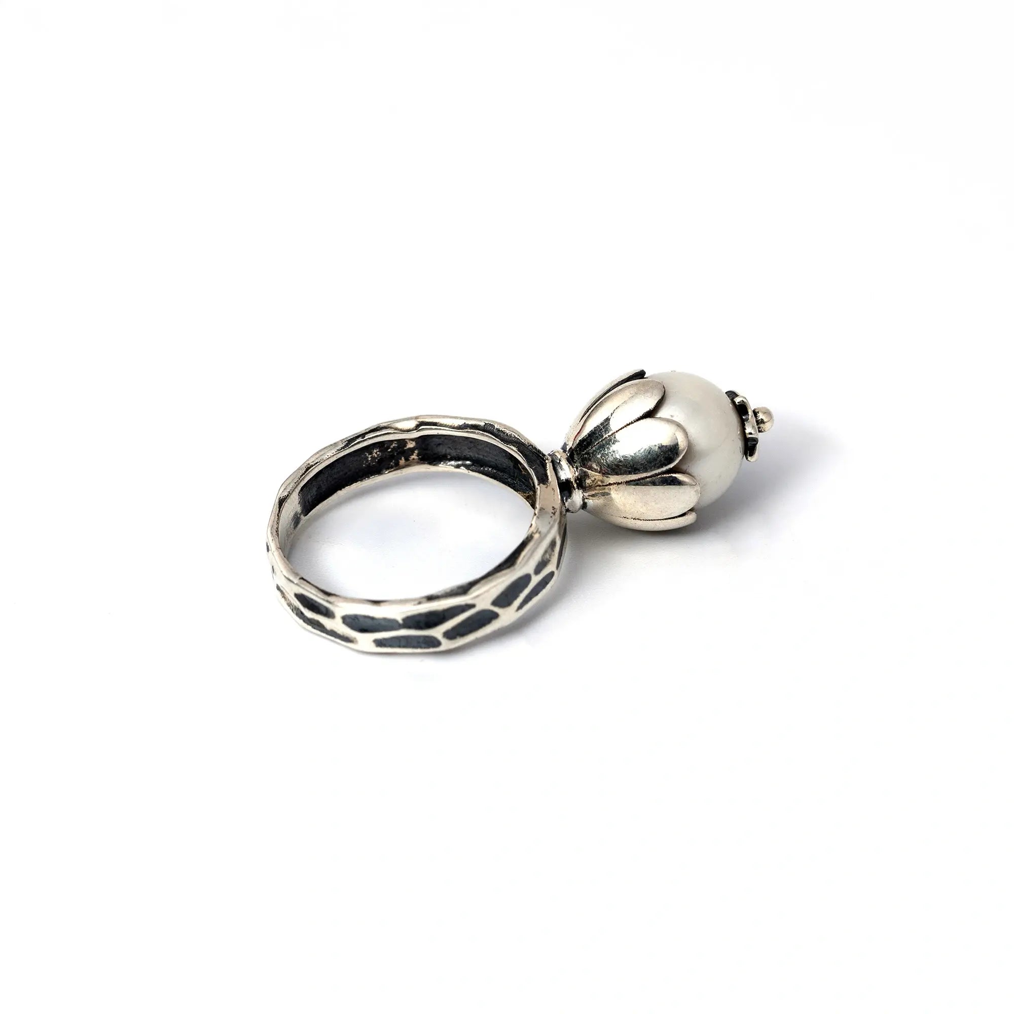 Vintage Pearl Solitaire Ring