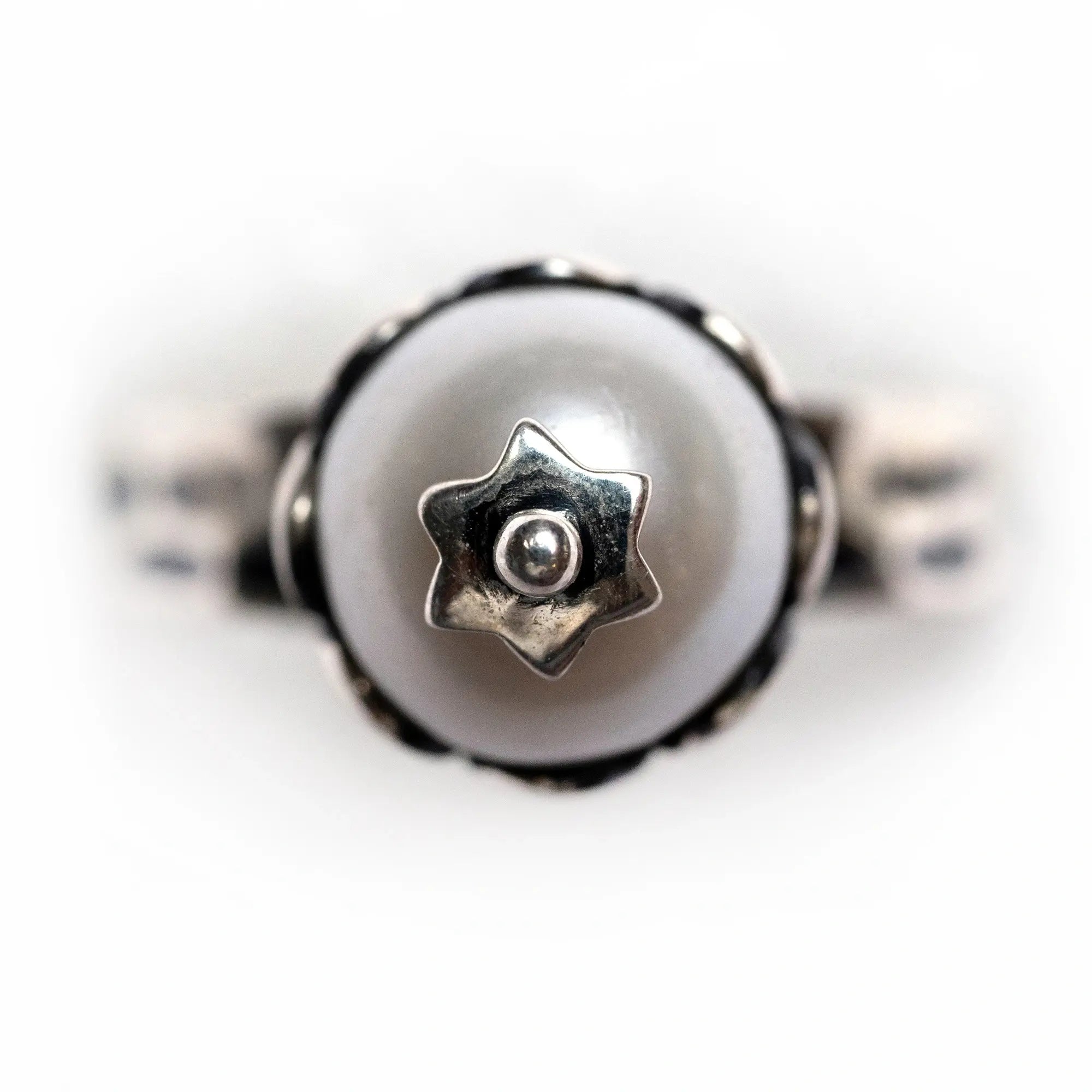 Vintage Pearl Solitaire Ring