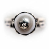 Vintage Pearl Solitaire Ring