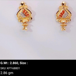 916 Gold Simple Earrings