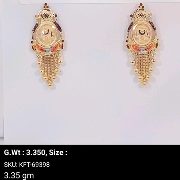 916 Gold Indian Design Earrings