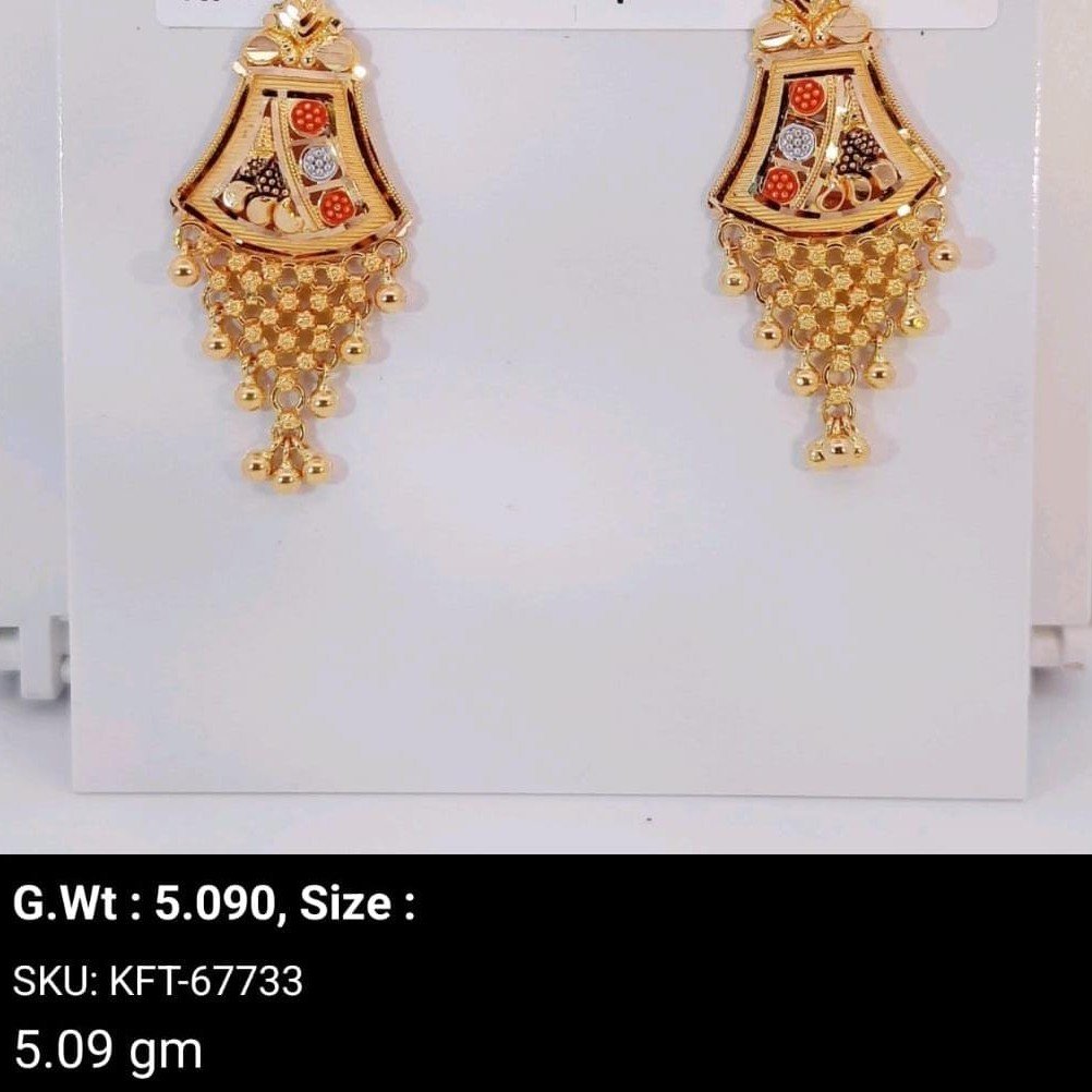 916 Gold Designer Latkan Earrings